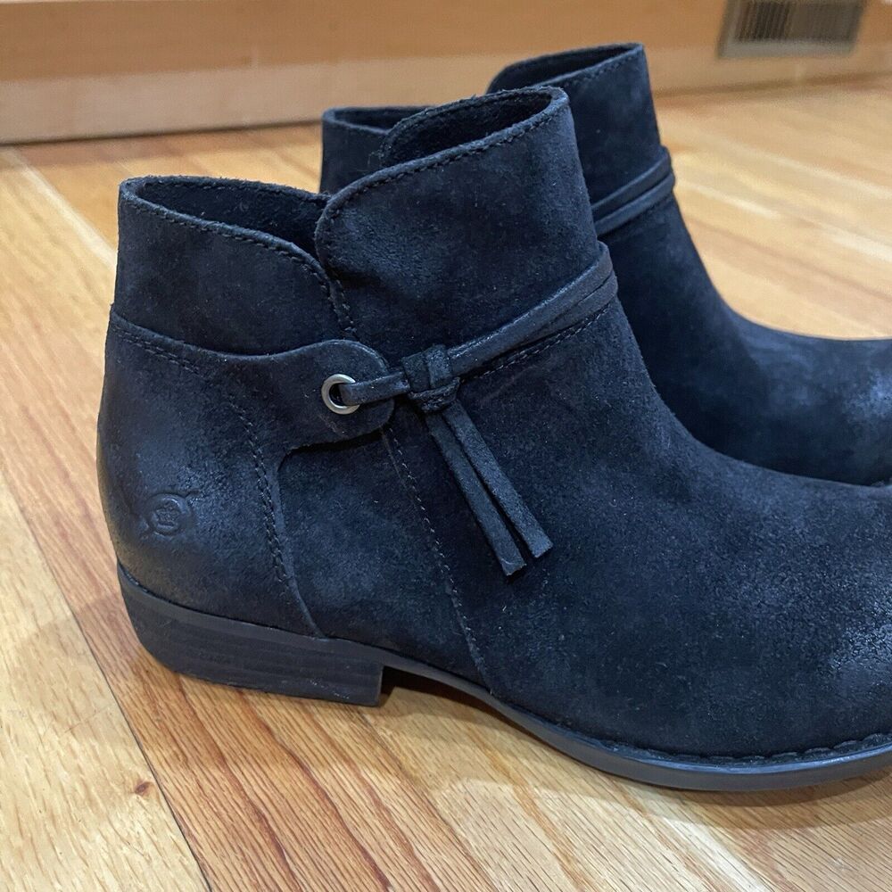 Born Shoes Kimmie Ankle Boots Womens Size 8.5M Black Leather Cushioned NEW - Picture 3 of 16